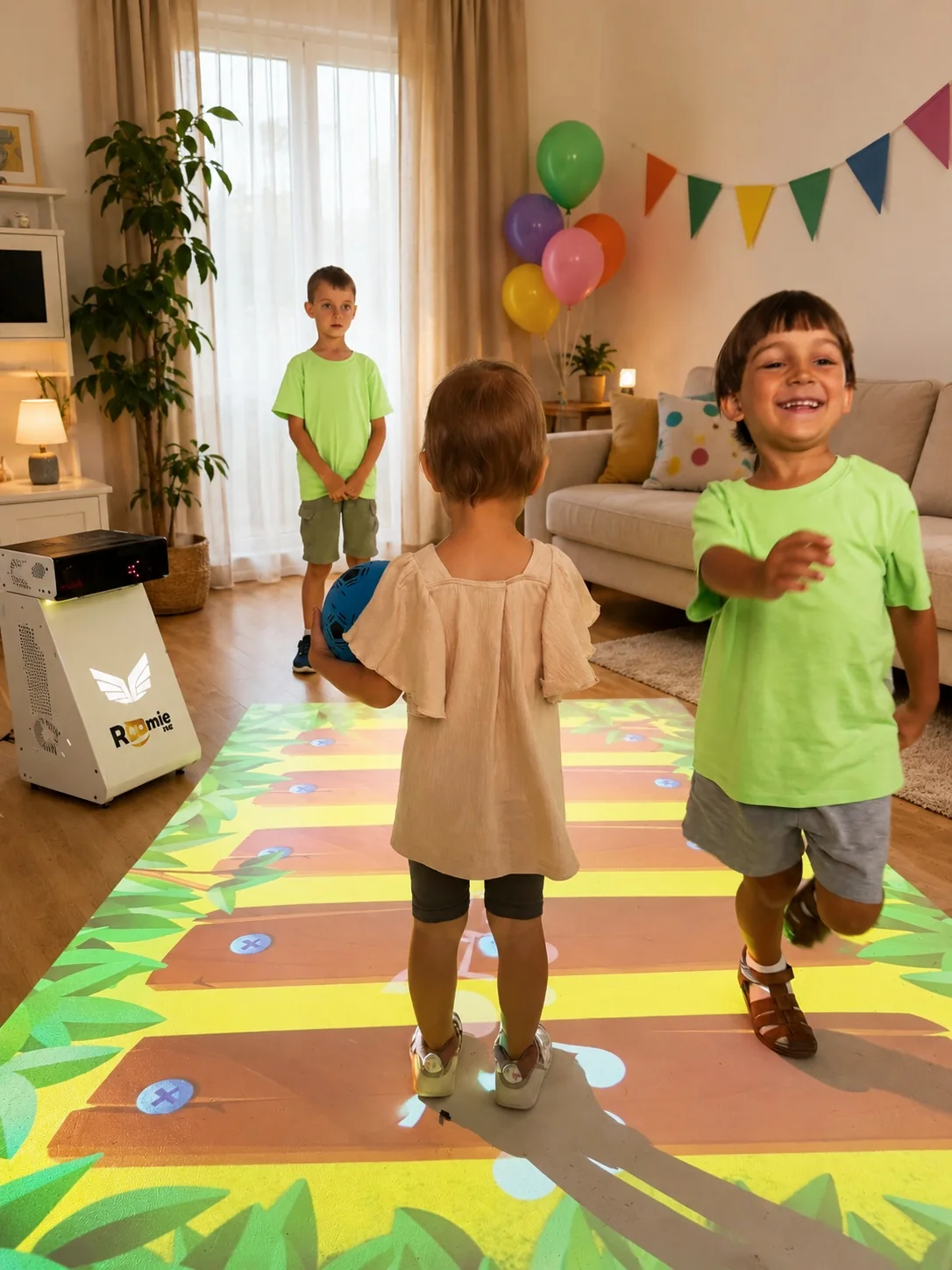 Kinder spielen bei einem Wunderplay Kindergeburtstag zu Hause
